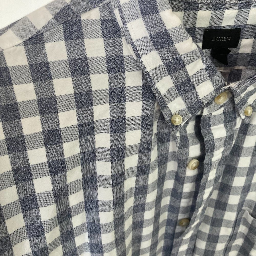 J. Crew men's button-down grey checkered shirt - Picture 4 of 5
